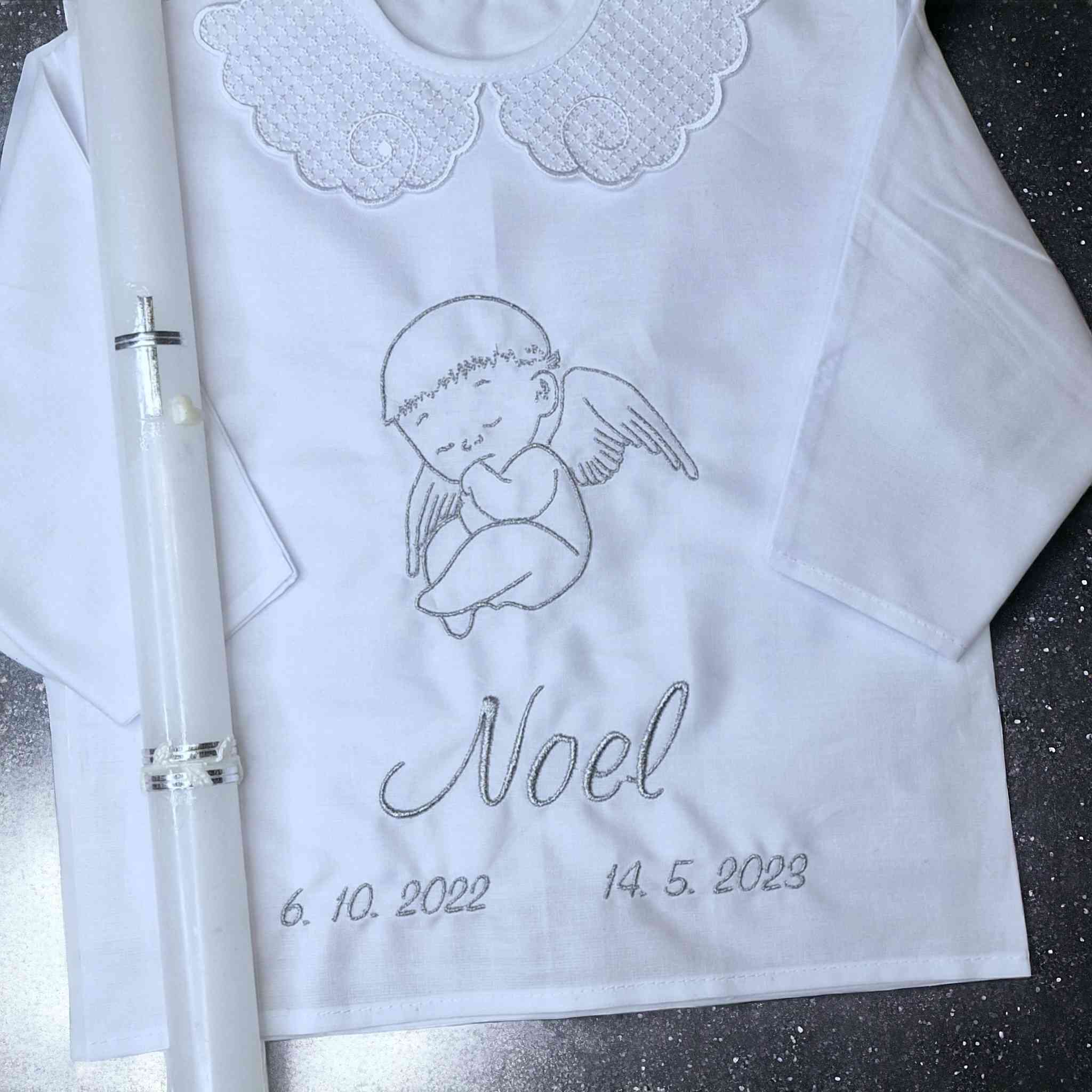 Košieľka na krst Ivana / krstová košieľka s anjelikom - jemná
