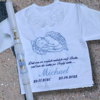Košieľka na krst Samuel / krstová košieľka anjelik