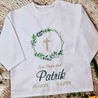 Košieľka na krst Patrik / krstová košieľka krížikom